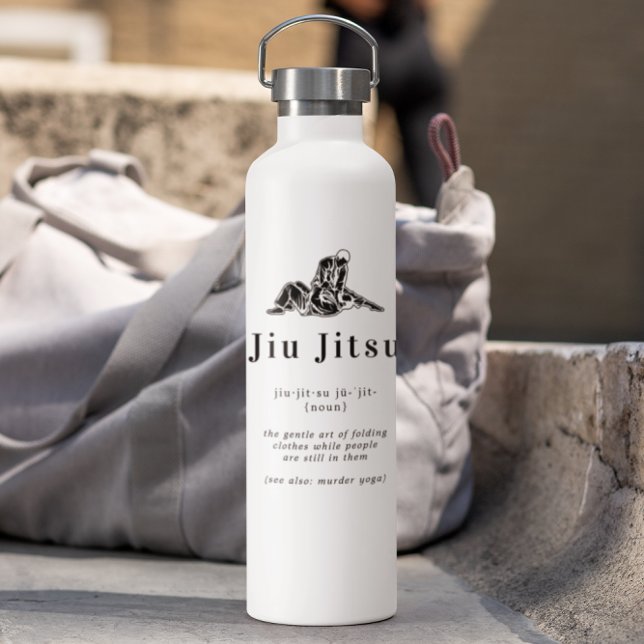 Funny Jiu Jitsu Definition | Personalized Monogram Water Bottle (Creator Uploaded)