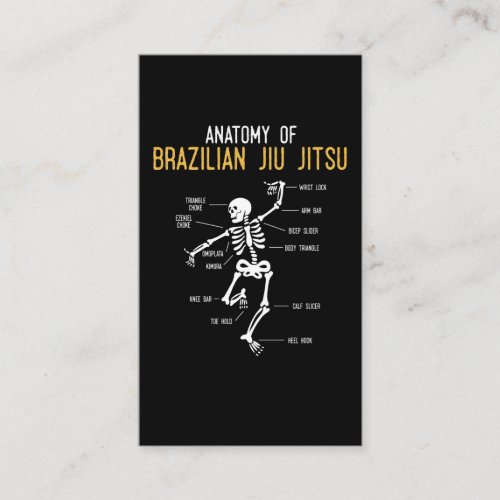 Funny Jiu Jitsu Fighter Anatomy BJJ Training Humor Business Card