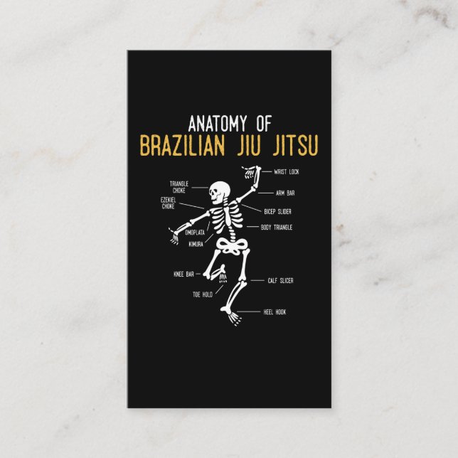 Funny Jiu Jitsu Fighter Anatomy BJJ Training Humor Business Card (Front)