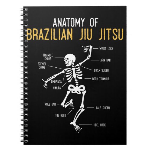 Funny Jiu Jitsu Fighter Anatomy BJJ Training Humor Notebook