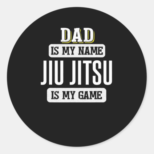 Funny Jiu Jitsu Gift for Dad Fathers Day Design  Classic Round Sticker