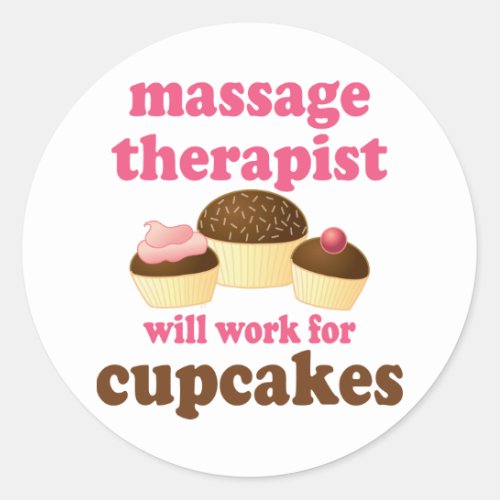 Funny Job Chocolate Massage Therapist Classic Round Sticker
