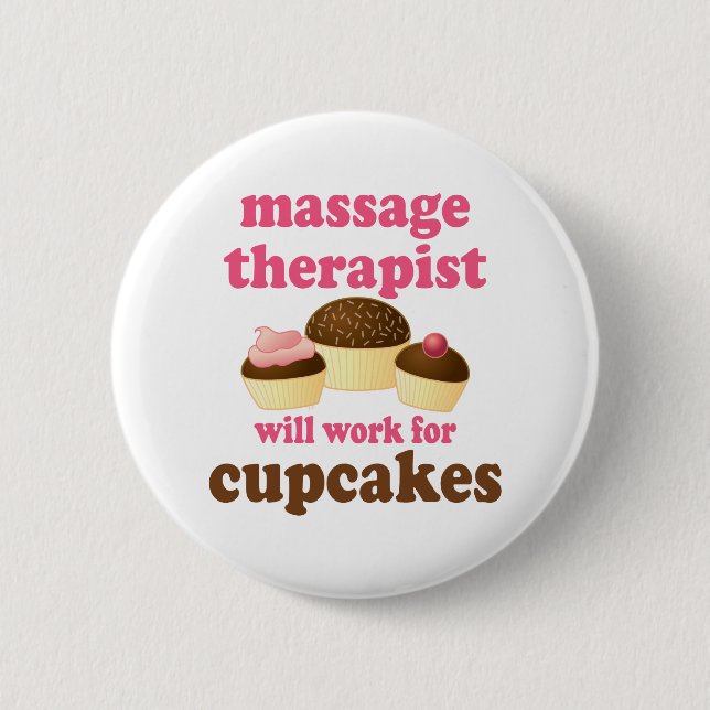 Funny Job Chocolate Massage Therapist Pinback Button (Front)