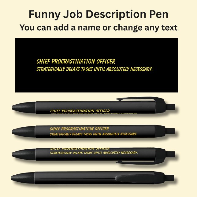 Funny Job Title - Chief Procrastination Officer Pen (Creator Uploaded)