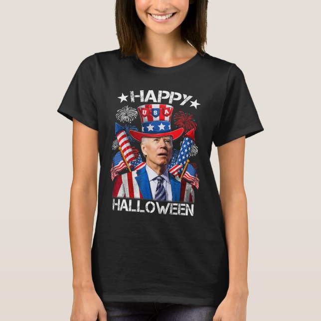 Funny Joe Biden 4th Of July Shirt Happy Halloween  (Front)