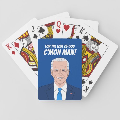 Funny Joe Biden cartoon and humorous political Poker Cards