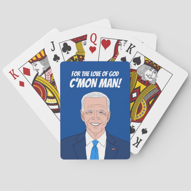 Funny Joe Biden cartoon and humorous political Poker Cards (Back)
