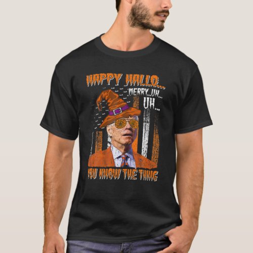 Funny Joe Biden Confused Anti Biden Pumpkin Happy T_Shirt