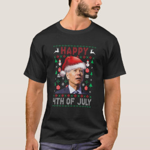 Funny Joe Biden Confused Happy 4Th Of July Indepen T-Shirt