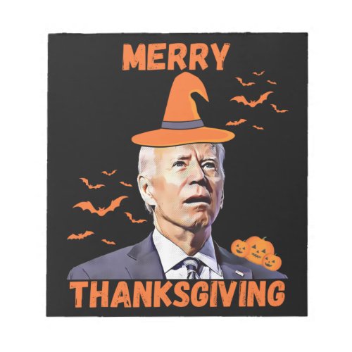 Funny Joe Biden Confused Merry Thanksgiving Hallow Notepad