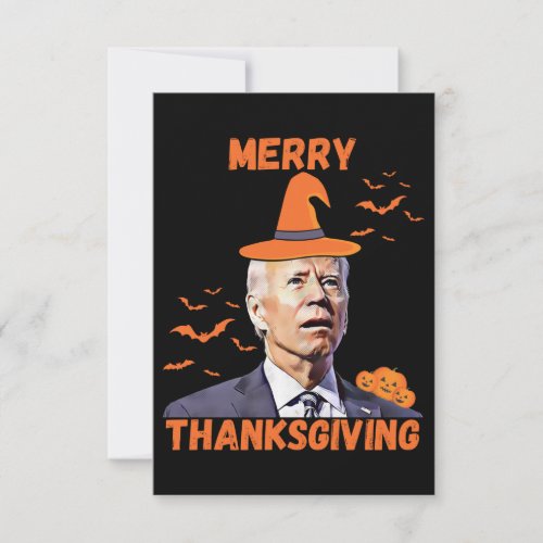Funny Joe Biden Confused Merry Thanksgiving Hallow Thank You Card