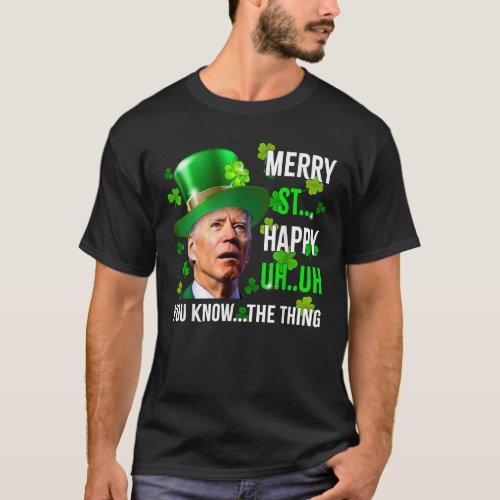 Funny Joe Biden Confused St Patricks Day T_Shirt