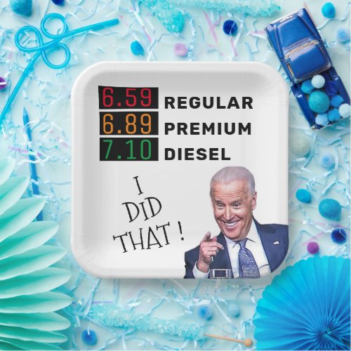 Funny Joe Biden Gas Prices FJB MAGA Pro_Trump  Paper Plates