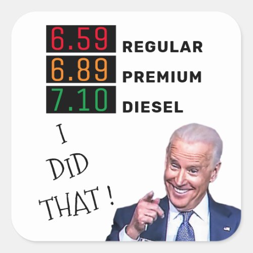 Funny Joe Biden Gas Prices FJB MAGA Pro_Trump T_Sh Square Sticker