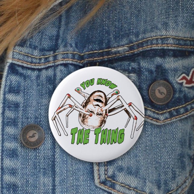 Funny Joe Biden Halloween U Know the Thing Horror Button (Funny Biden you know the thing political Halloween humor)