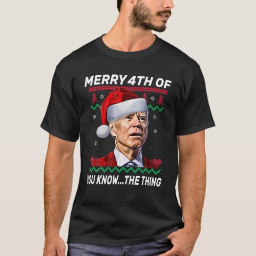 Funny Joe Biden Happy 4Th Of Christmas Confused 4T T_Shirt