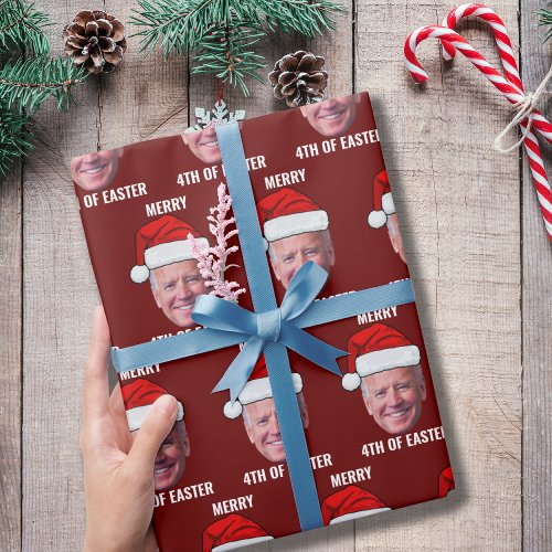 Funny Joe Biden Happy 4th Of Easter Christmas Wrapping Paper