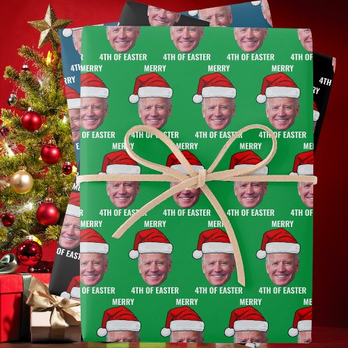 Funny Joe Biden Happy 4th Of Easter Christmas Wrapping Paper Sheets