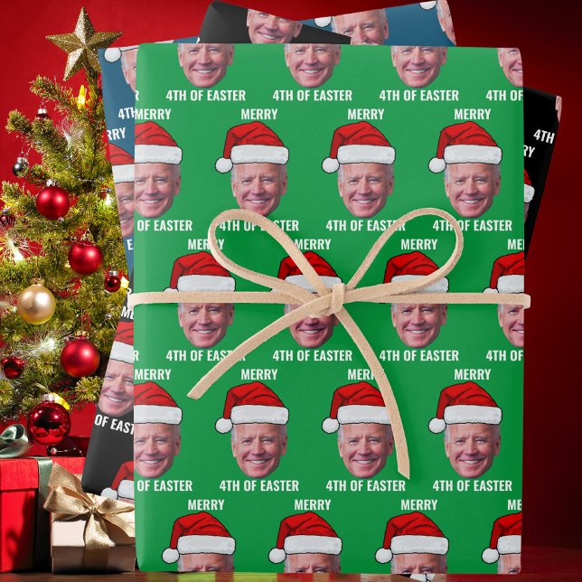 Funny Joe Biden Happy 4th Of Easter Christmas Wrapping Paper Sheets (Creator Uploaded)