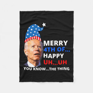 Funny Joe Biden Happy 4th Of Easter Confused 4th O Fleece Blanket
