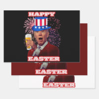 Happy Easter Where Am I Funny Joe Biden Santa Xmas Wrapping Paper