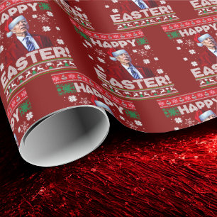 Funny Joe Biden Happy Easter Christmas Wrapping Paper
