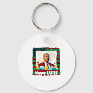 Funny Joe Biden Happy Easter Confused 4th Of July  Keychain