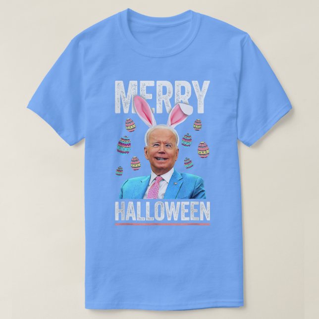 Funny Joe Biden Happy Halloween Confused Easter Da T-Shirt (Design Front)