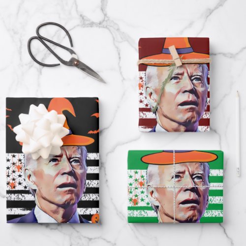 Funny Joe Biden Happy You Know The Thing Halloween Wrapping Paper Sheets