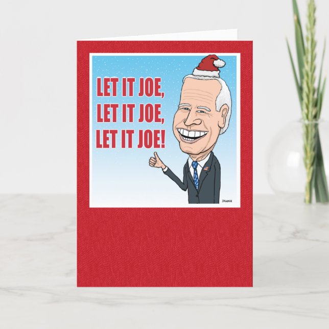 Funny Joe Biden Let it Joe Christmas Holiday Card (Front)