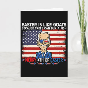 Funny Joe Biden Merry 4th Of Easter Design Fourth Card