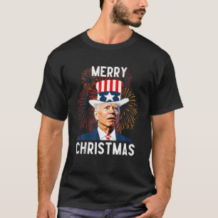 Funny Joe Biden Merry Christmas For Fourth Of July T-Shirt