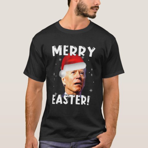 Funny Joe Biden Santa Merry Easter Trick Or Treat T_Shirt