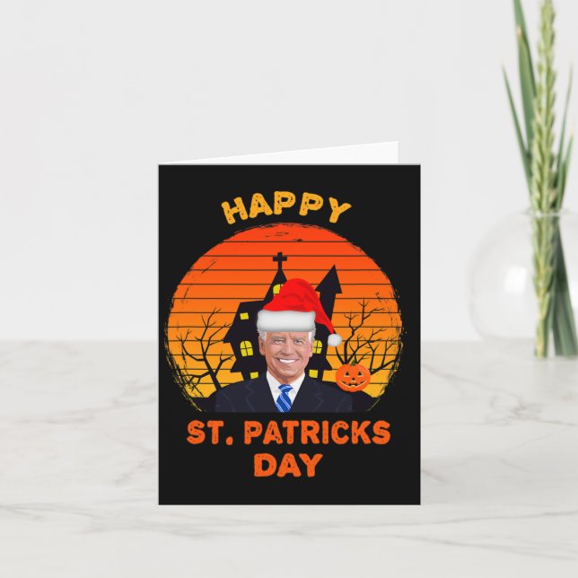 Funny Joe Biden St Patrick Christmas Joe Biden Hal Card (Front)