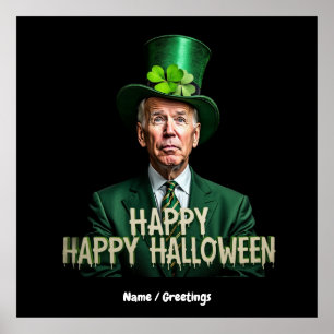Funny Joe Biden St. Patrick’s Day Confused  Poster