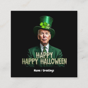 Funny Joe Biden St. Patrick’s Day Confused Square Business Card