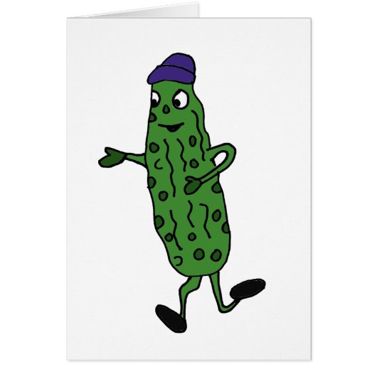 Funny Jogging Pickle Cards (Front)