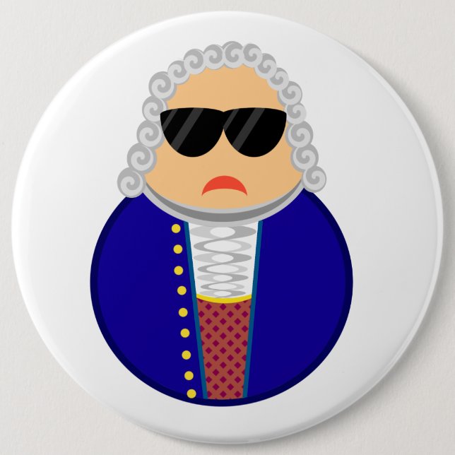 Funny Johann Sebastian Bach Composer Button (Front)