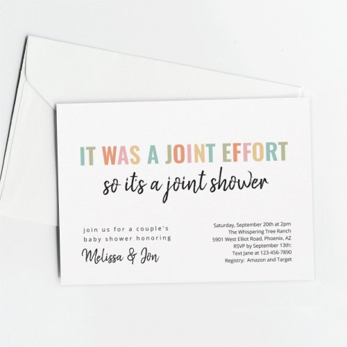 Funny Joint Baby Shower Invitation