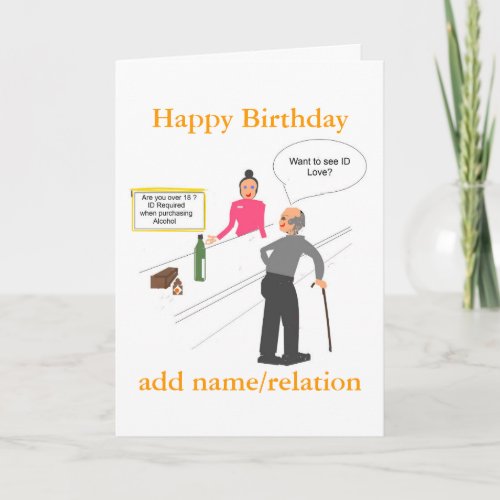 Funny Joke Birthday card add name front