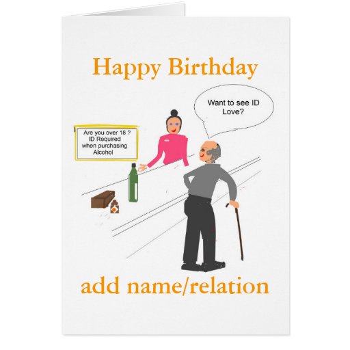 Funny Joke Birthday card add name front | Zazzle