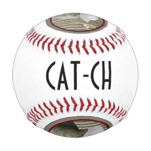 Funny joke "cat-ch" cat baseball