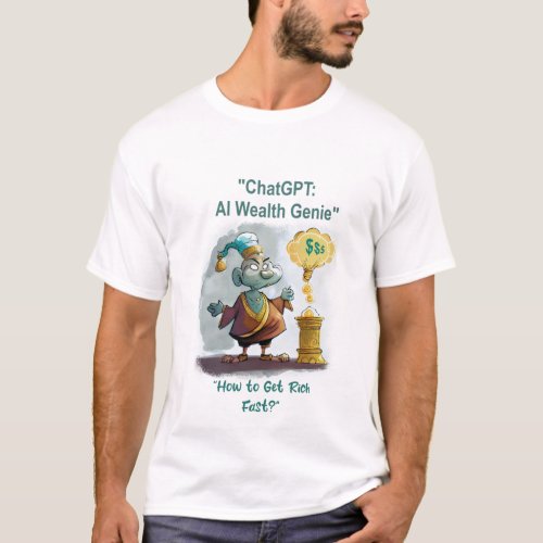 Funny Joke ChatGPTs Instant Wealth Genie T_Shirt