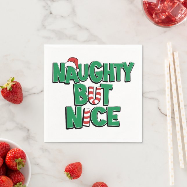 Funny Joke Christmas Humor Naughty But Nice Napkins (Insitu)