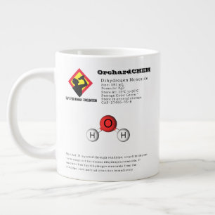 Funny Joke Dihydrogen Monoxide (H2O) Chemistry Giant Coffee Mug