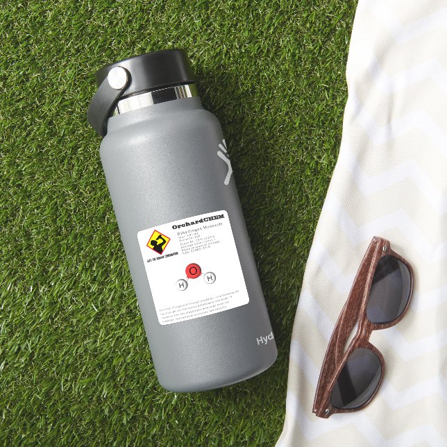 Funny Joke Dihydrogen Monoxide (H2O) Chemistry Sticker (HydroFlask Insitu)