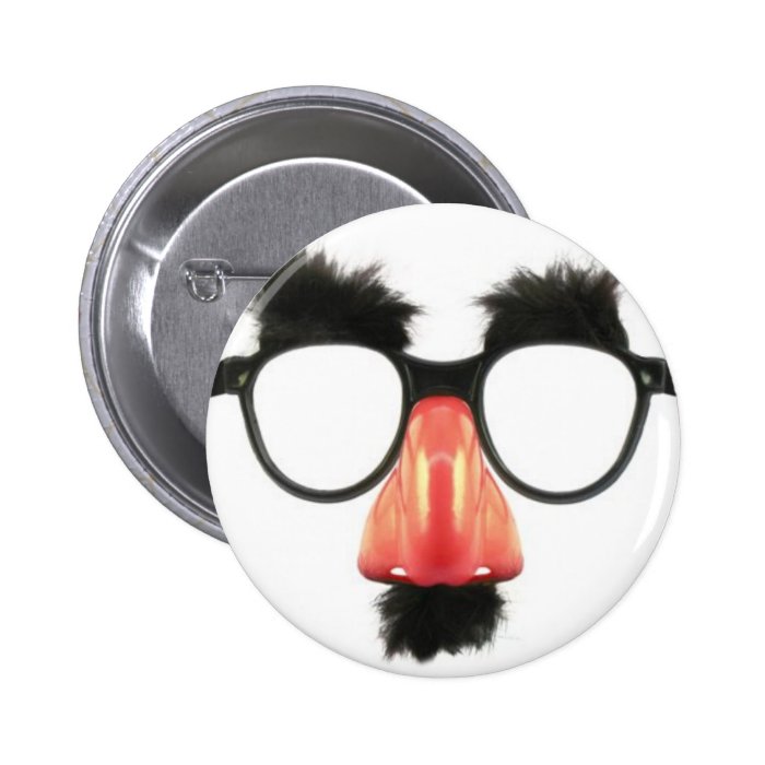 Funny Joke Glasses Button