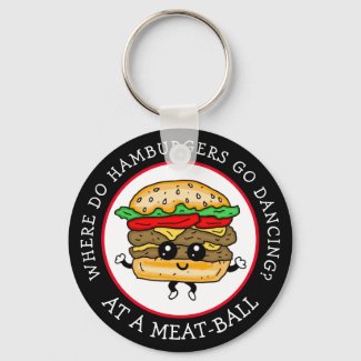 Funny Joke, Humor Funny Hamburger Pun Keychain