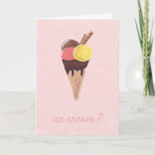 Funny Joke Ice Cream Invitation Hello Dating Pink