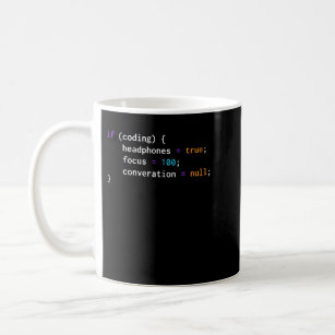 Funny Joke Programming If Coding Headphones Focus Coffee Mug